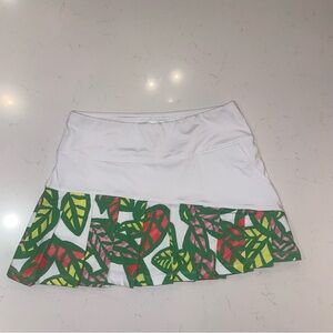 40 Lime 🎾 Palm Beach Tennis Skirt XXSmall White Floral Pockets Sportcore